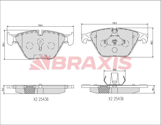Braxis AA0738 - Гальмівні колодки, дискові гальма autozip.com.ua