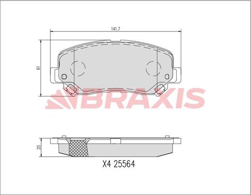 Braxis AA0737 - Гальмівні колодки, дискові гальма autozip.com.ua