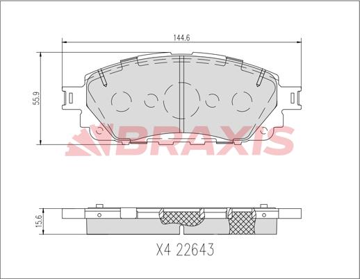 Braxis AA0729 - Гальмівні колодки, дискові гальма autozip.com.ua