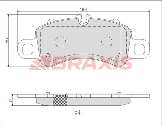 Braxis AA0724 - Гальмівні колодки, дискові гальма autozip.com.ua