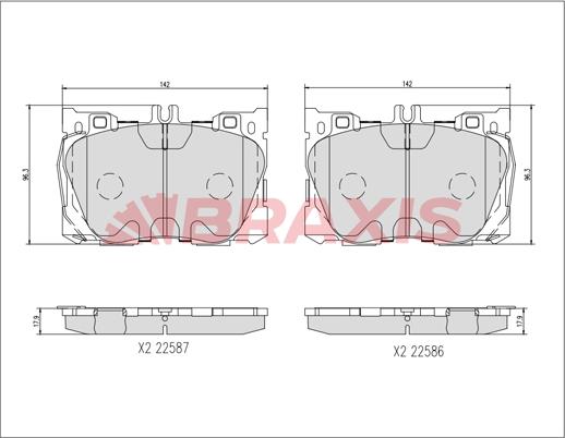 Braxis AA0726 - Гальмівні колодки, дискові гальма autozip.com.ua