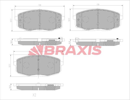 Braxis AA0771 - Гальмівні колодки, дискові гальма autozip.com.ua