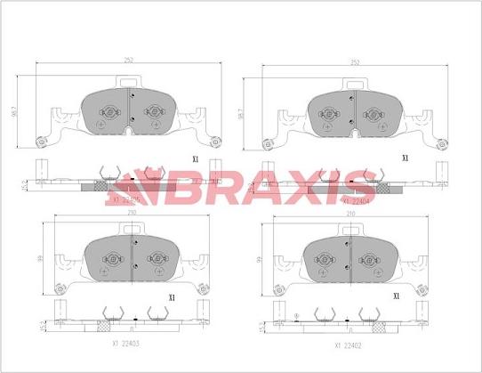 Braxis AA0773 - Гальмівні колодки, дискові гальма autozip.com.ua
