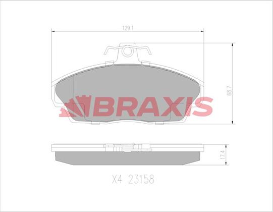 Braxis AA0772 - Гальмівні колодки, дискові гальма autozip.com.ua