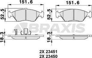 Braxis AB0495 - Гальмівні колодки, дискові гальма autozip.com.ua