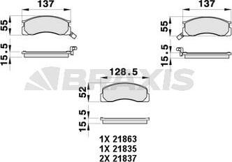 Braxis AB0444 - Гальмівні колодки, дискові гальма autozip.com.ua