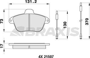 Braxis AB0445 - Гальмівні колодки, дискові гальма autozip.com.ua