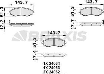 Braxis AB0447 - Гальмівні колодки, дискові гальма autozip.com.ua