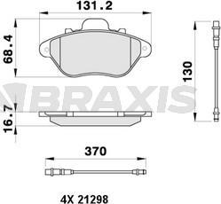 Braxis AB0456 - Гальмівні колодки, дискові гальма autozip.com.ua