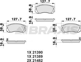 Braxis AB0451 - Гальмівні колодки, дискові гальма autozip.com.ua