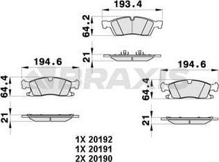 Braxis AB0453 - Гальмівні колодки, дискові гальма autozip.com.ua