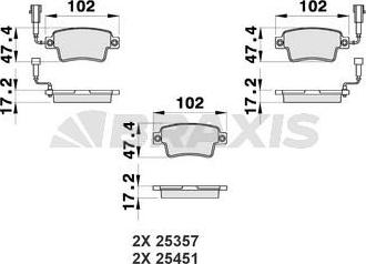 Braxis AB0469 - Гальмівні колодки, дискові гальма autozip.com.ua