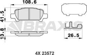 Braxis AB0464 - Гальмівні колодки, дискові гальма autozip.com.ua