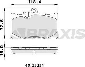 Braxis AB0468 - Гальмівні колодки, дискові гальма autozip.com.ua