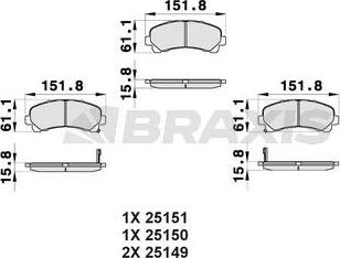 Braxis AB0400 - Гальмівні колодки, дискові гальма autozip.com.ua