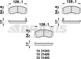 Braxis AB0402 - Гальмівні колодки, дискові гальма autozip.com.ua