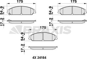 Braxis AB0413 - Гальмівні колодки, дискові гальма autozip.com.ua