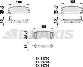 Braxis AB0412 - Гальмівні колодки, дискові гальма autozip.com.ua