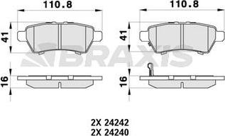Braxis AB0417 - Гальмівні колодки, дискові гальма autozip.com.ua