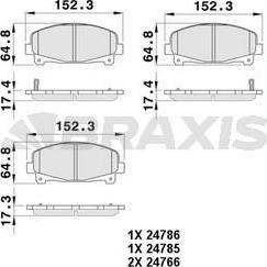 Braxis AB0482 - Гальмівні колодки, дискові гальма autozip.com.ua