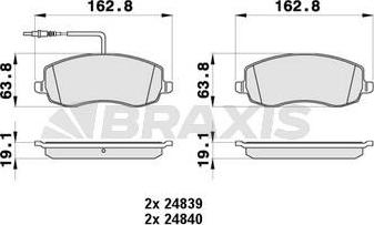 Braxis AB0438 - Гальмівні колодки, дискові гальма autozip.com.ua