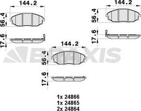 Braxis AB0433 - Гальмівні колодки, дискові гальма autozip.com.ua