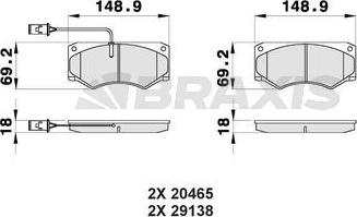 Braxis AB0424 - Гальмівні колодки, дискові гальма autozip.com.ua