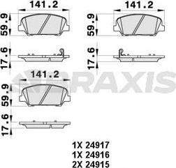 Braxis AB0425 - Гальмівні колодки, дискові гальма autozip.com.ua