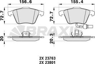 Braxis AB0420 - Гальмівні колодки, дискові гальма autozip.com.ua