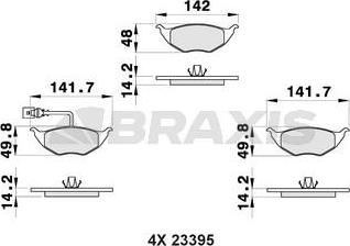 Braxis AB0474 - Гальмівні колодки, дискові гальма autozip.com.ua