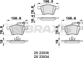 Braxis AB0475 - Гальмівні колодки, дискові гальма autozip.com.ua