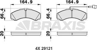 Braxis AB0477 - Гальмівні колодки, дискові гальма autozip.com.ua