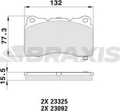 Braxis AB0501 - Гальмівні колодки, дискові гальма autozip.com.ua