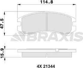 Braxis AB0508 - Гальмівні колодки, дискові гальма autozip.com.ua