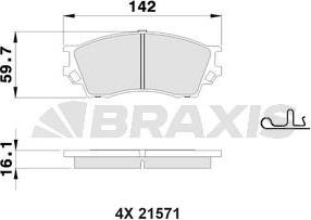 Braxis AB0515 - Гальмівні колодки, дискові гальма autozip.com.ua