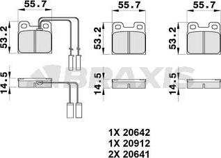 Braxis AB0533 - Гальмівні колодки, дискові гальма autozip.com.ua