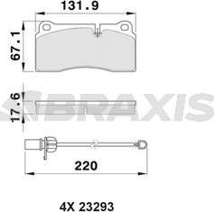 Braxis AB0525 - Гальмівні колодки, дискові гальма autozip.com.ua