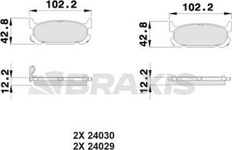 Braxis AB0520 - Гальмівні колодки, дискові гальма autozip.com.ua