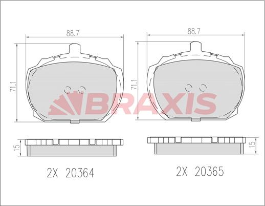 Braxis AB0601 - Гальмівні колодки, дискові гальма autozip.com.ua