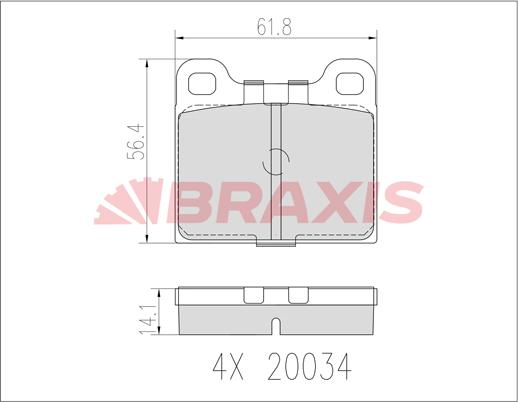 Braxis AB0603 - Гальмівні колодки, дискові гальма autozip.com.ua