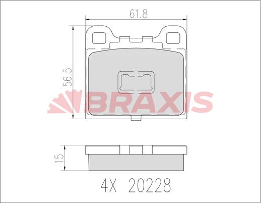 Braxis AB0602 - Гальмівні колодки, дискові гальма autozip.com.ua
