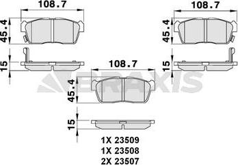 Braxis AB0095 - Гальмівні колодки, дискові гальма autozip.com.ua