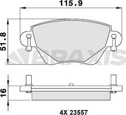 Braxis AB0091 - Гальмівні колодки, дискові гальма autozip.com.ua