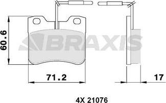 Braxis AB0046 - Гальмівні колодки, дискові гальма autozip.com.ua