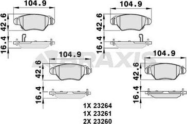 Braxis AB0043 - Гальмівні колодки, дискові гальма autozip.com.ua