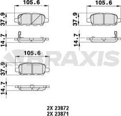 Braxis AB0057 - Гальмівні колодки, дискові гальма autozip.com.ua