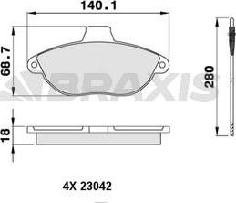 Braxis AB0064 - Гальмівні колодки, дискові гальма autozip.com.ua