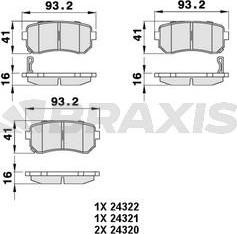 Braxis AB0065 - Гальмівні колодки, дискові гальма autozip.com.ua