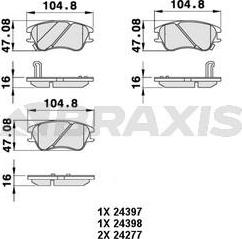 Braxis AB0066 - Гальмівні колодки, дискові гальма autozip.com.ua