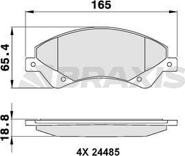 Braxis AB0068 - Гальмівні колодки, дискові гальма autozip.com.ua